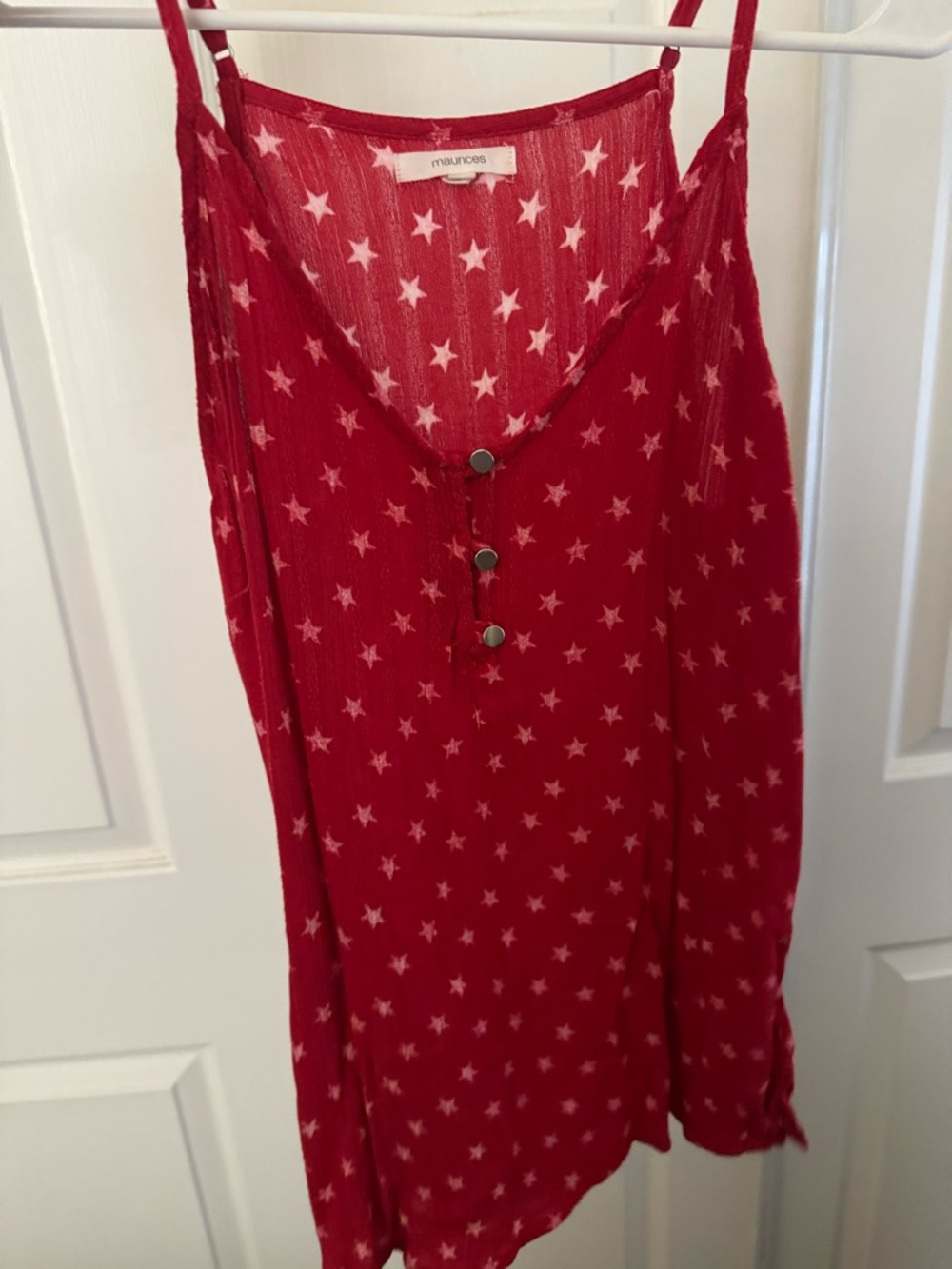 Maurices Red Star Print Tank Top